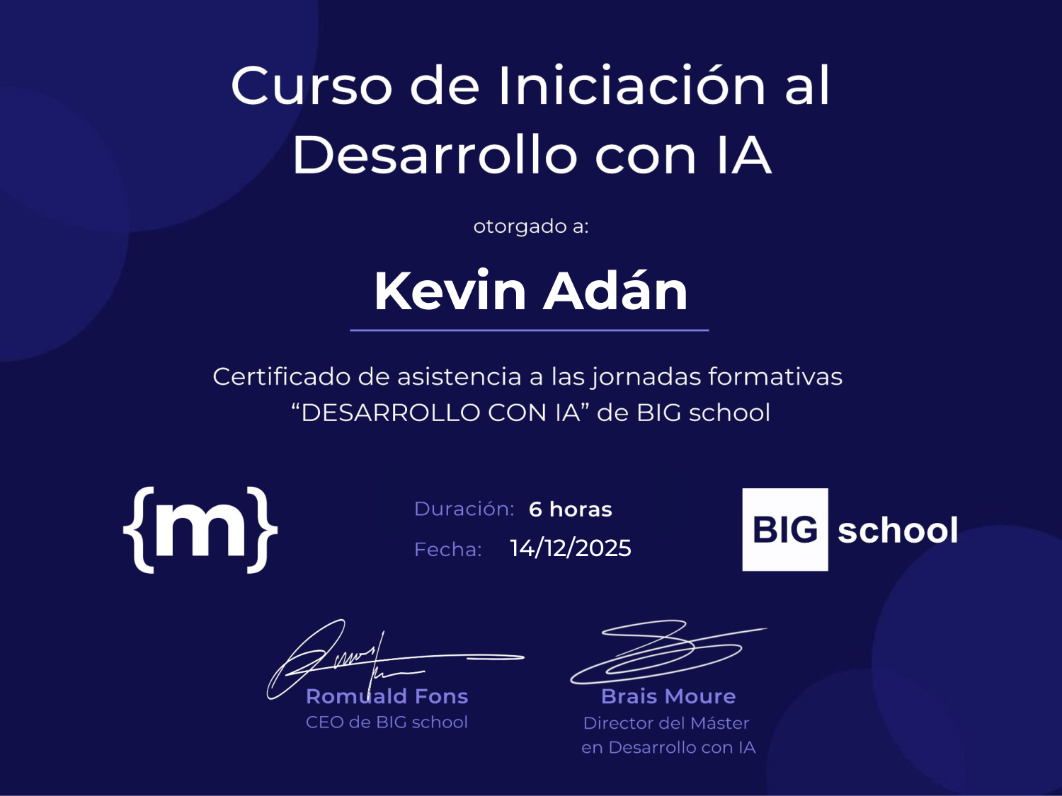 Certificado Desarrollo con IA